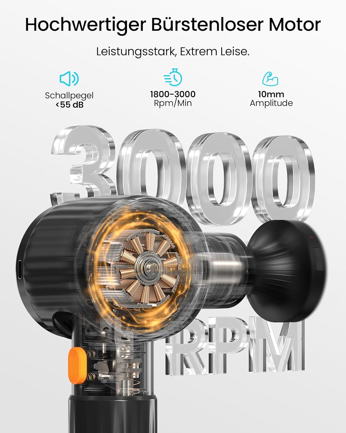 Hochwertiger bürstenloser Motor mit 3000 RPM und 10mm Amplitude