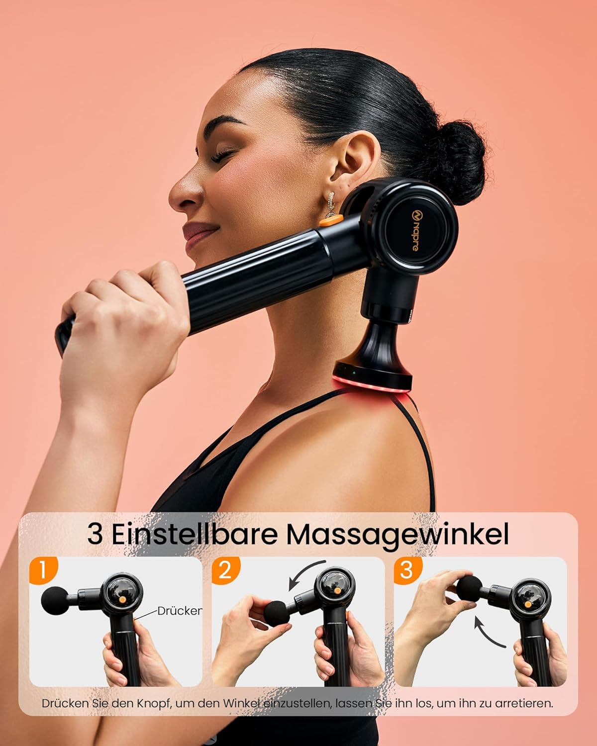 3 einstellbare Massagewinkel für optimale Anwendung